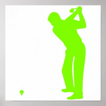 Chartreuse  Neon Green Golf Poster by ColorStock at Zazzle