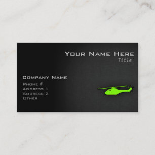 Chartreuse, Neon Green Helicopter Business Card