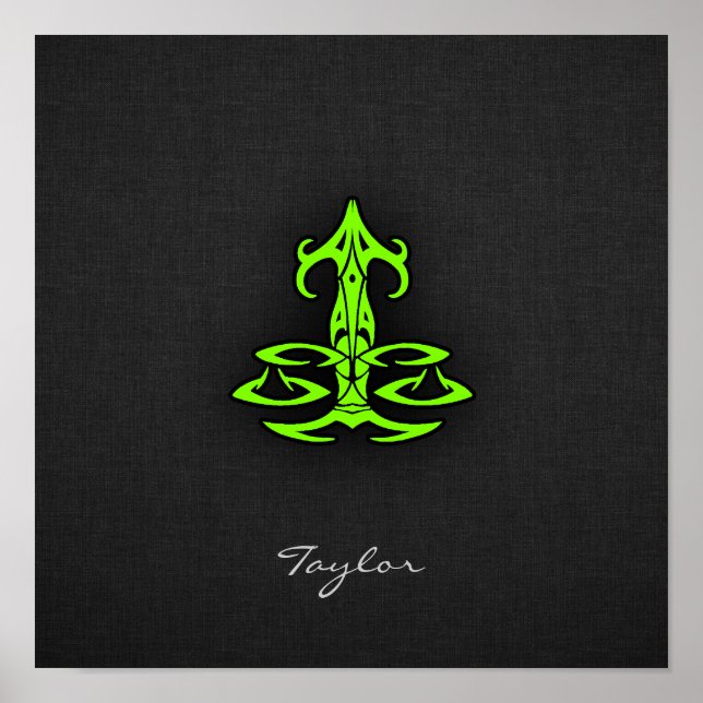 Chartreuse, Neon Green Libra Poster (Front)
