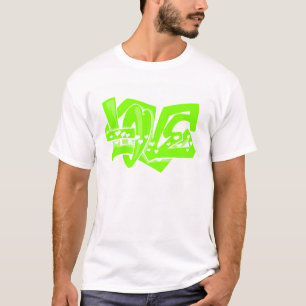 Chartreuse, Neon Green Love Graffiti T-Shirt
