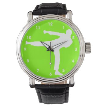 Chartreuse  Neon Green Martial Arts Watch by ColorStock at Zazzle