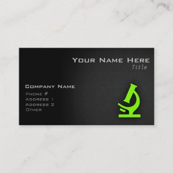 Chartreuse  Neon Green Microscope Business Card by ColorStock at Zazzle