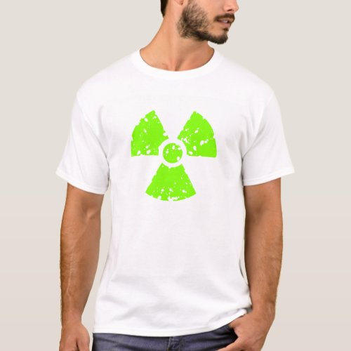 Chartreuse Neon Green Radioactive Symbol T_Shirt