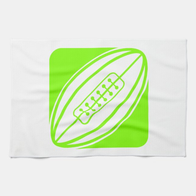 Chartreuse, Neon Green Rugby Kitchen Towel (Horizontal)