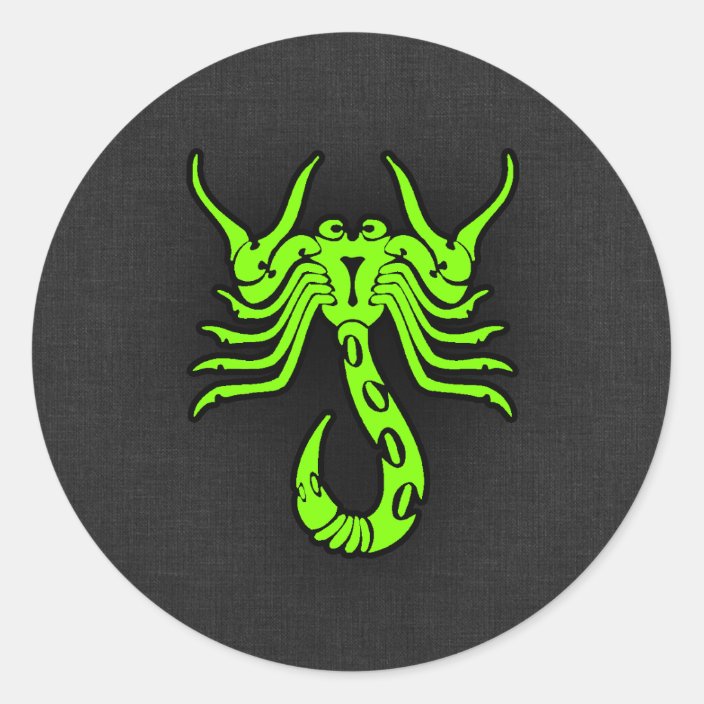 Chartreuse, Neon Green Scorpion Classic Round Sticker | Zazzle.com