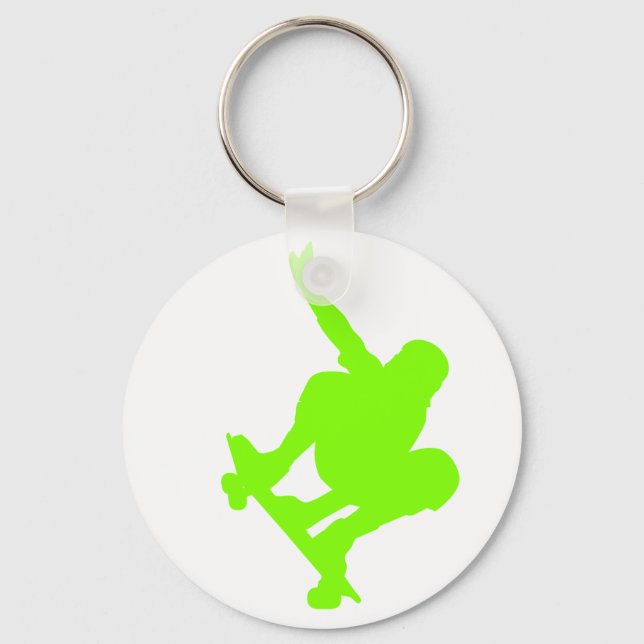 Chartreuse, Neon Green Skater Keychain (Front)