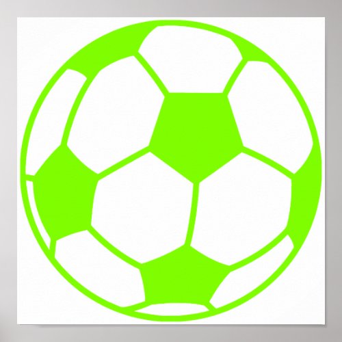 Chartreuse Neon Green Soccer Ball Poster