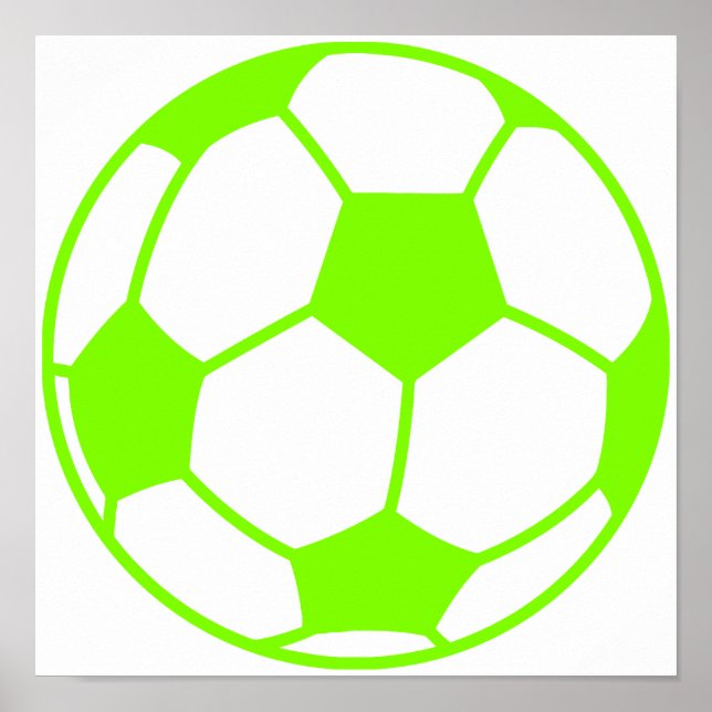 Chartreuse, Neon Green Soccer Ball Poster (Front)