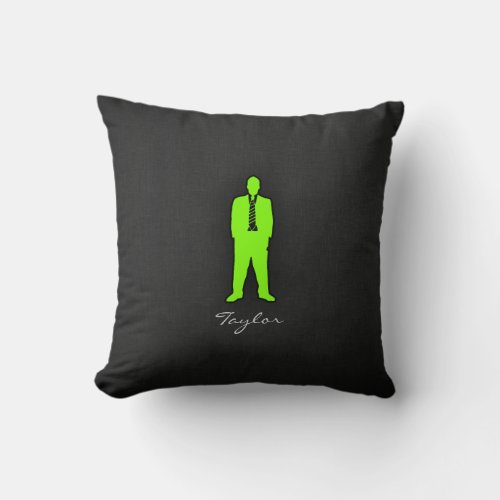 Chartreuse Neon Green Swag Throw Pillow