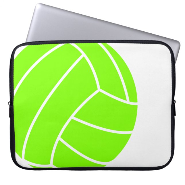 Chartreuse, Neon Green Volleyball Laptop Sleeve (Front)