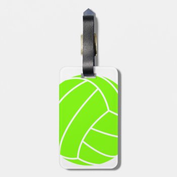 Chartreuse  Neon Green Volleyball Luggage Tag by ColorStock at Zazzle