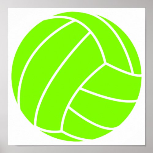 Chartreuse Neon Green Volleyball Poster