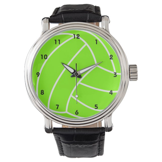 Chartreuse, Neon Green Volleyball Watch (Front)