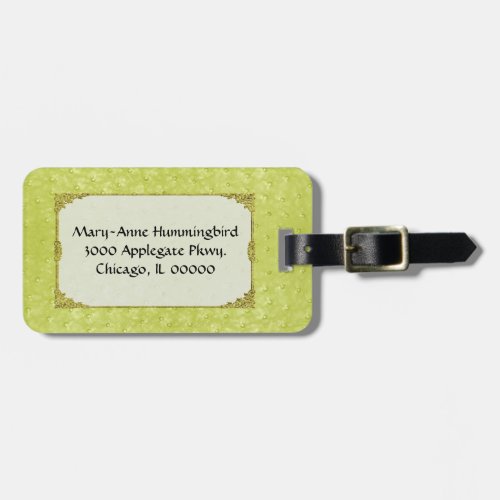 Chartreuse Ostrich Skin Look Custom Luggage Tage Luggage Tag