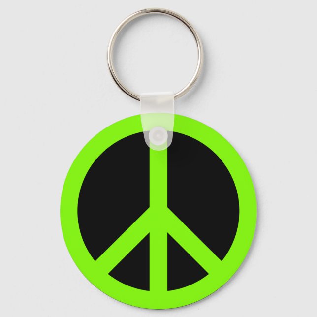 Chartreuse Peace Symbol Keychain (Front)