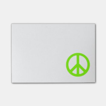 Chartreuse Peace Symbol Post-it Notes by peacegifts at Zazzle