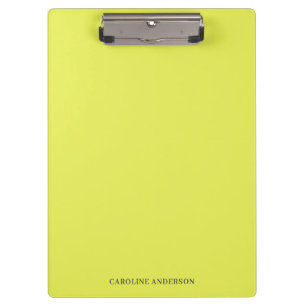 Chartreuse Personalized Name Back to School Study Clipboard