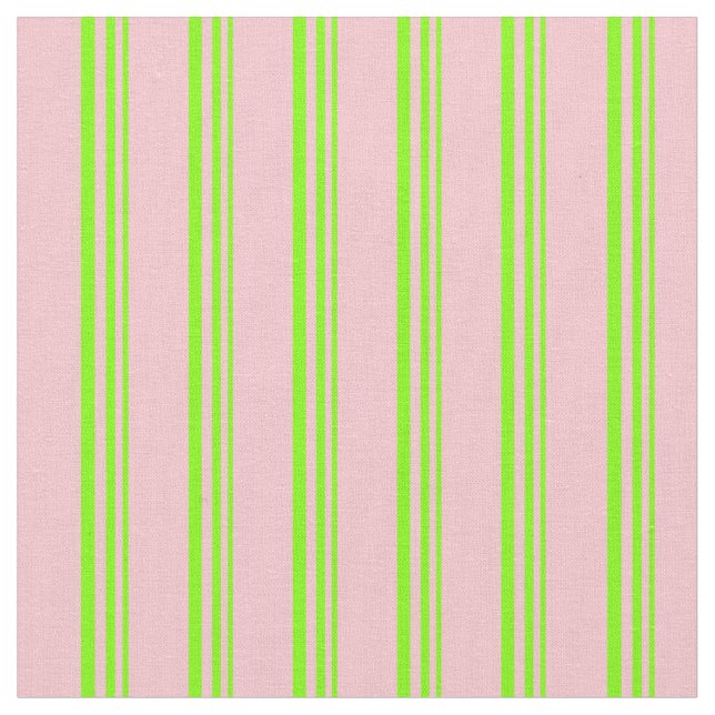 Chartreuse & Pink Stripes Fabric (Close Up)