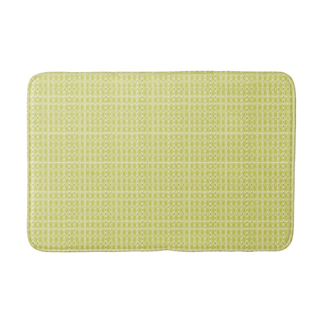 Chartreuse-Royalty-Plaid-Traditional-Bath-Rug-SML Bathroom Mat (Front)