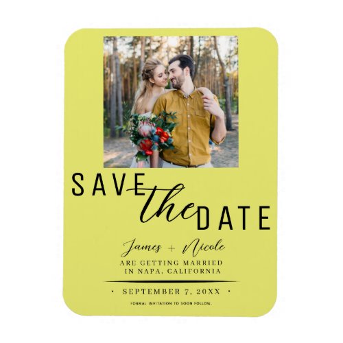 Chartreuse Save the Date Photo Wedding Magnet