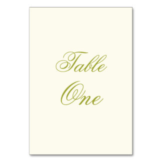 Chartreuse Script Table Number