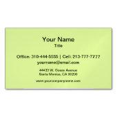Chartreuse Solid Color Magnetic Business Card (Front)
