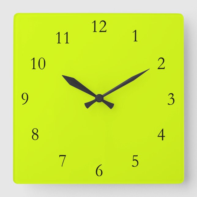 Chartreuse Square Wall Clock (Front)