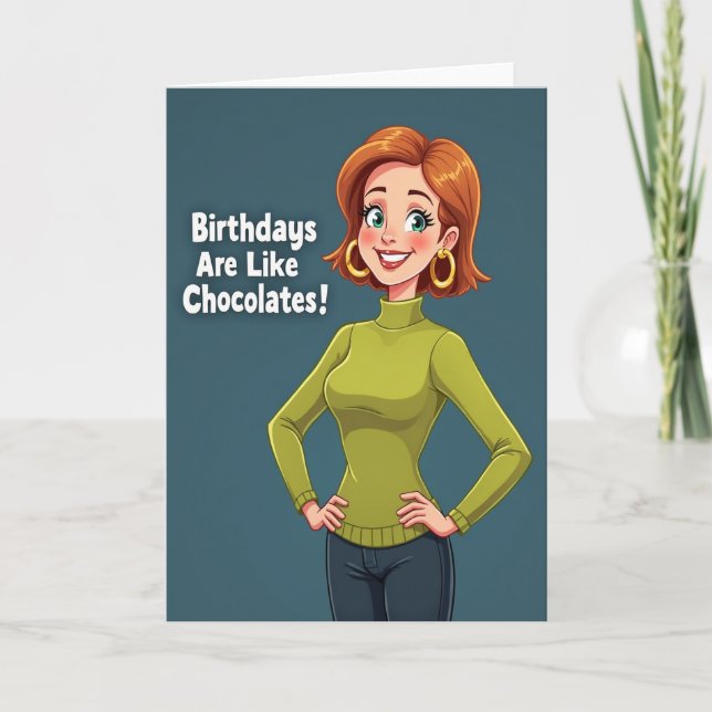 Chartreuse Sweater Birthday Card (Front)