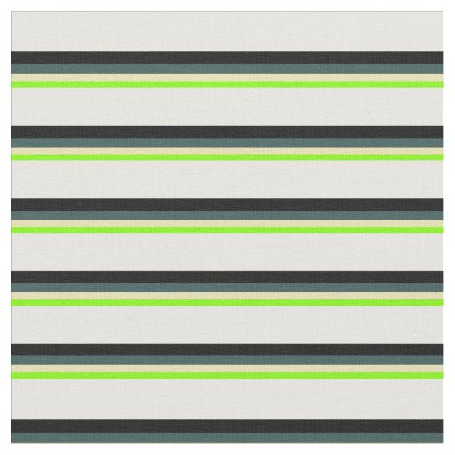 Chartreuse, Tan, Dark Slate Gray, Black, and White Fabric