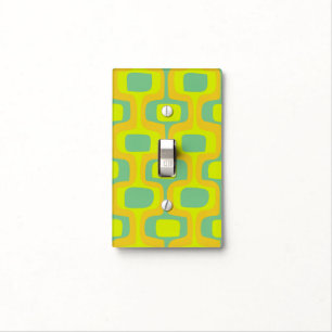 Chartreuse Teal Orange Mid-Century Modern Pattern Light Switch Cover