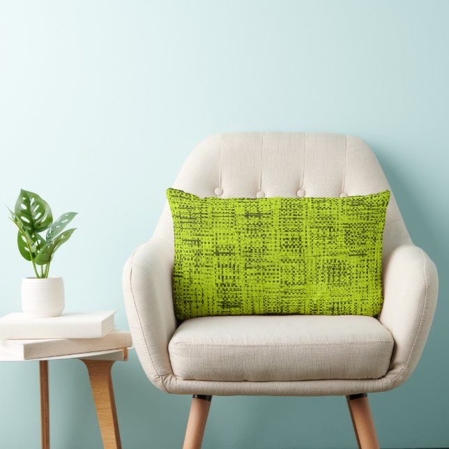 Chartreuse Tweed  Lumbar Pillow Cotton (Chair)