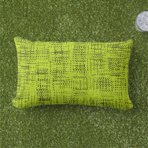 Chartreuse Tweed  Lumbar Pillow Outdoor