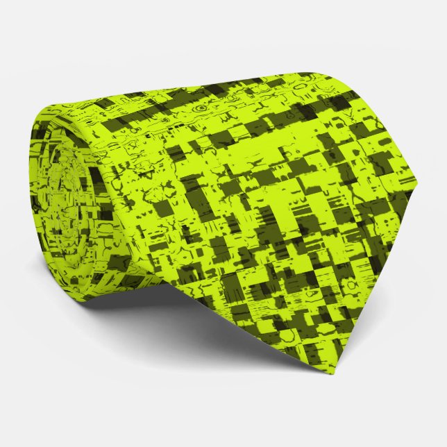 Chartreuse Tweed Neck Tie  (Rolled)