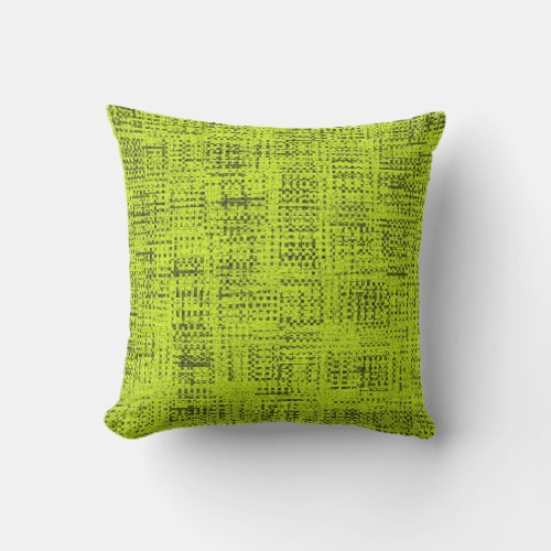 Chartreuse Tweed  Throw Pillow Outdoor