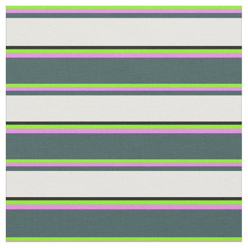 Chartreuse, Violet, Dark Slate Gray, White & Black Fabric