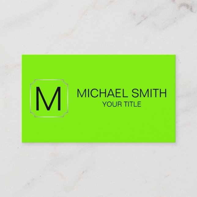 Chartreuse (web) color background business card (Front)