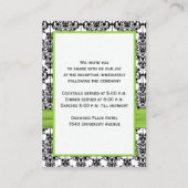 Chartreuse, White and Black Damask Enclosure Card (Back)