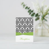 Chartreuse, White and Black Damask Enclosure Card (Standing Front)