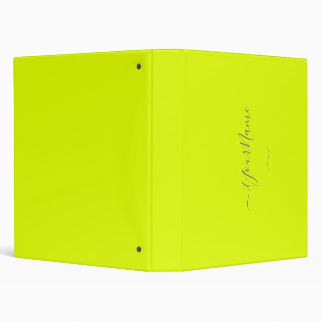 chartreuse  yellow  - add name    3 ring binder (Background)