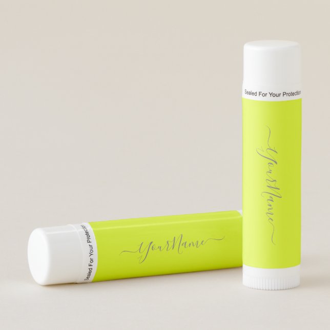 chartreuse  yellow  - add name    lip balm (Front)