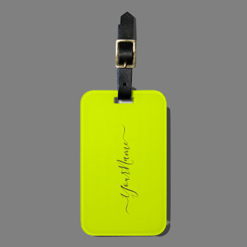 Chartreuse  Yellow  - Add Name    Luggage Tag by almawad at Zazzle