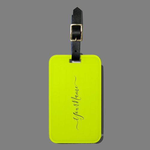 chartreuse  yellow  _ add name    luggage tag