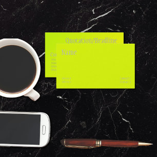 chartreuse yellow - bold text business card