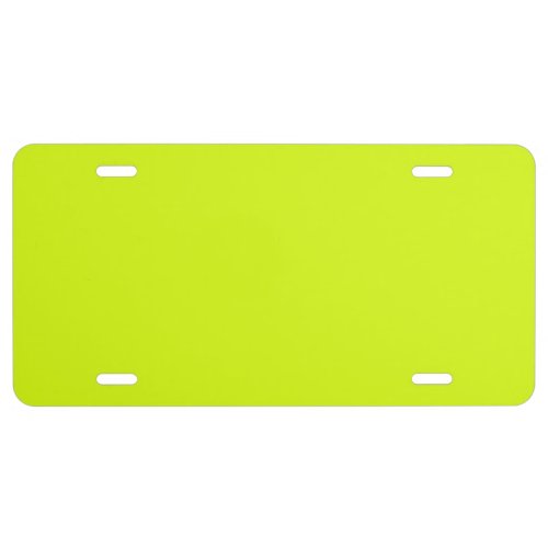  Chartreuse Yellow License Plate