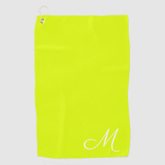 Chartreuse yellow - monogrammed golf towel