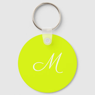 Chartreuse yellow - monogrammed keychain