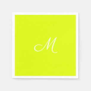 Chartreuse yellow - monogrammed napkins
