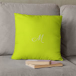 Chartreuse Yellow -  Monogrammed     Throw Pillow at Zazzle
