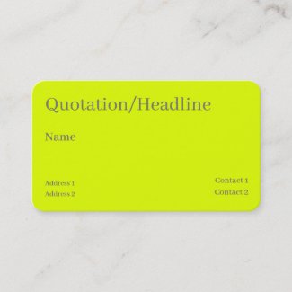 chartreuse yellow  -  QR code  - Business Card