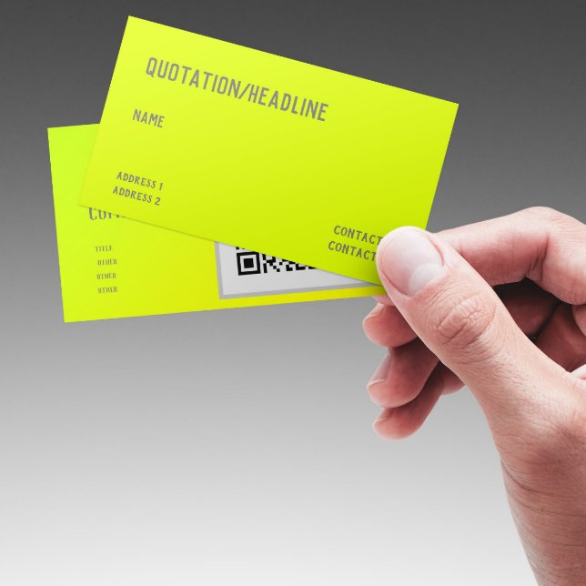 chartreuse yellow  -  QR code  - Business Card